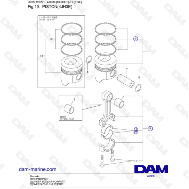 Yanmar 4JH3-E - PISTON 
