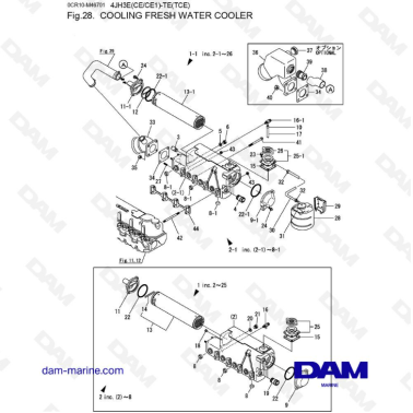 Yanmar 4JH3 - COOLING FRESH WATER COOLER