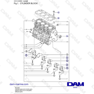 Yanmar 4JH4-E - CYLINDER BLOCK