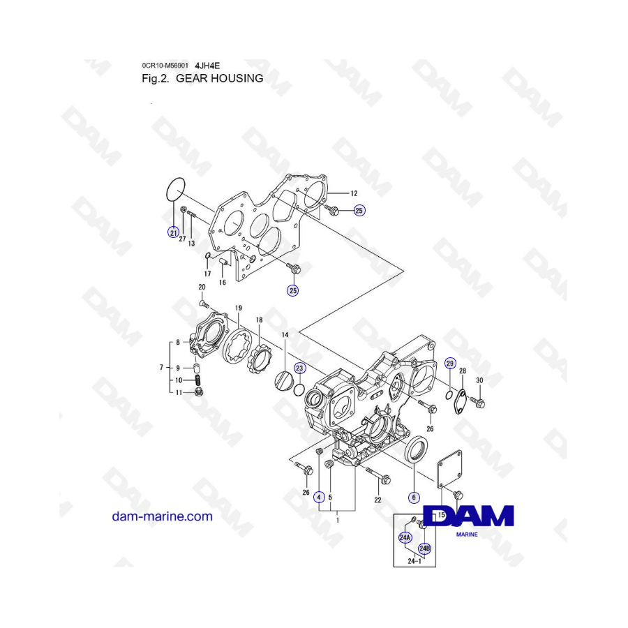 Yanmar 4JH4-E - GEAR HOUSING Yanmar 4JH4-E - GEAR HOUSING