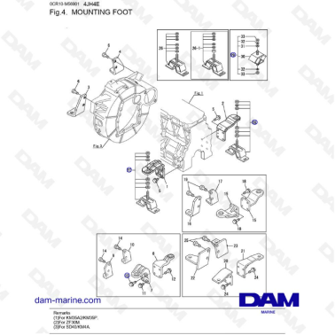 Yanmar 4JH4 - MOUNTING FOOT