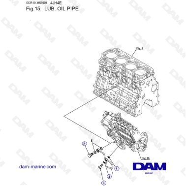 Yanmar 4JH4-E - LUB. OIL PIPE
