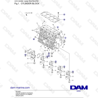 Yanmar 4JH4-HTE - CYLINDER BLOCK