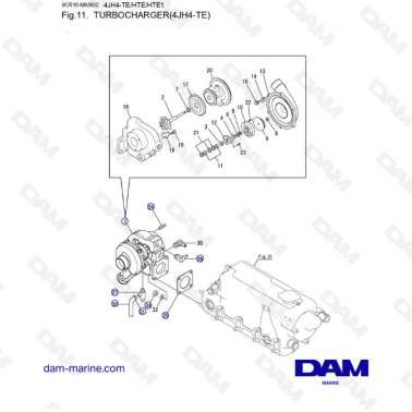 Yanmar 4JH4-TE - TURBOCHARGER
