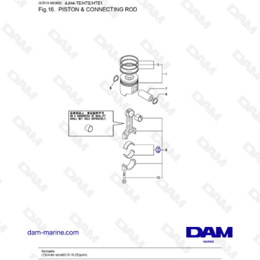 Yanmar 4JH4-TE - PISTON & CONNECTING ROD