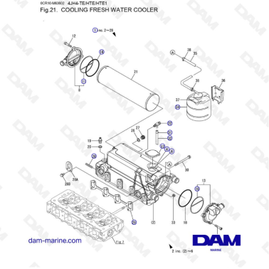 Yanmar 4JH4-TE - ENFRIADOR...