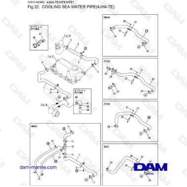 Yanmar 4JH4-TE - COOLING SEA WATER PIPE