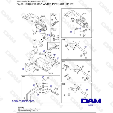 Yanmar 4JH4-HTE - COOLING SEA WATER PIPE