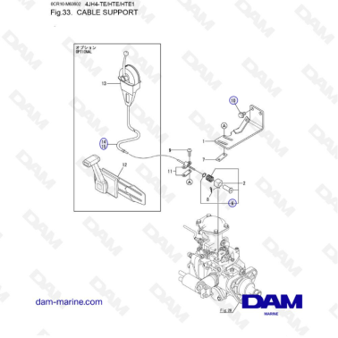 Yanmar 4JH4-TE - CABLE SUPPORT