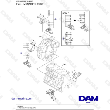 Yanmar 4JH5-E - MOUNTING FOOT