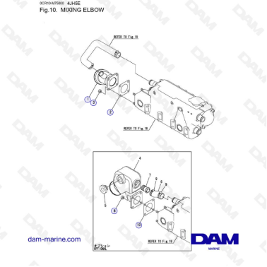 Yanmar 4JH5-E - CODO MEZCLADOR