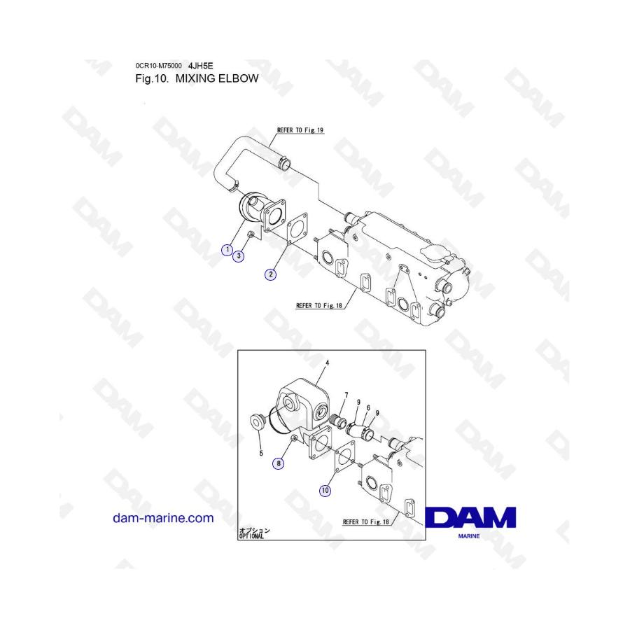 Yanmar 4JH5-E - CODO MEZCLADOR