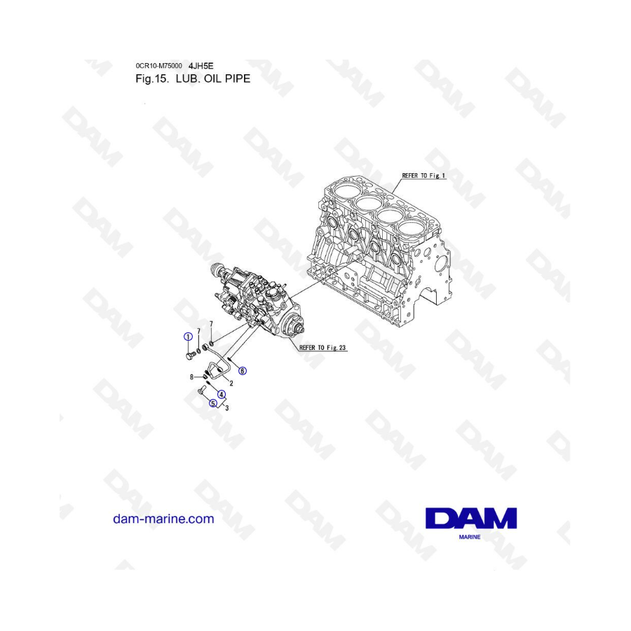 Yanmar 4JH5-E - LUBRICACIÓN. TUBERÍA DE PETRÓLEO