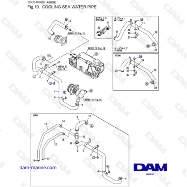 Yanmar 4JH5-E - COOLING SEA WATER PIPE