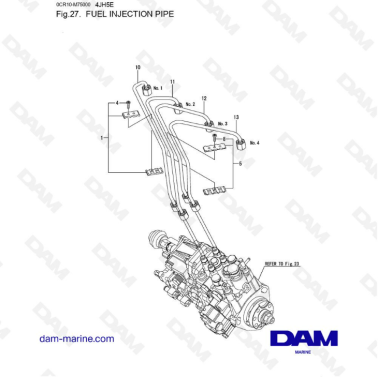 Yanmar 4JH5-E - FUEL INJECTION PIPE