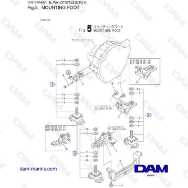 Yanmar 6LP-DT - MOUNTING FOOT