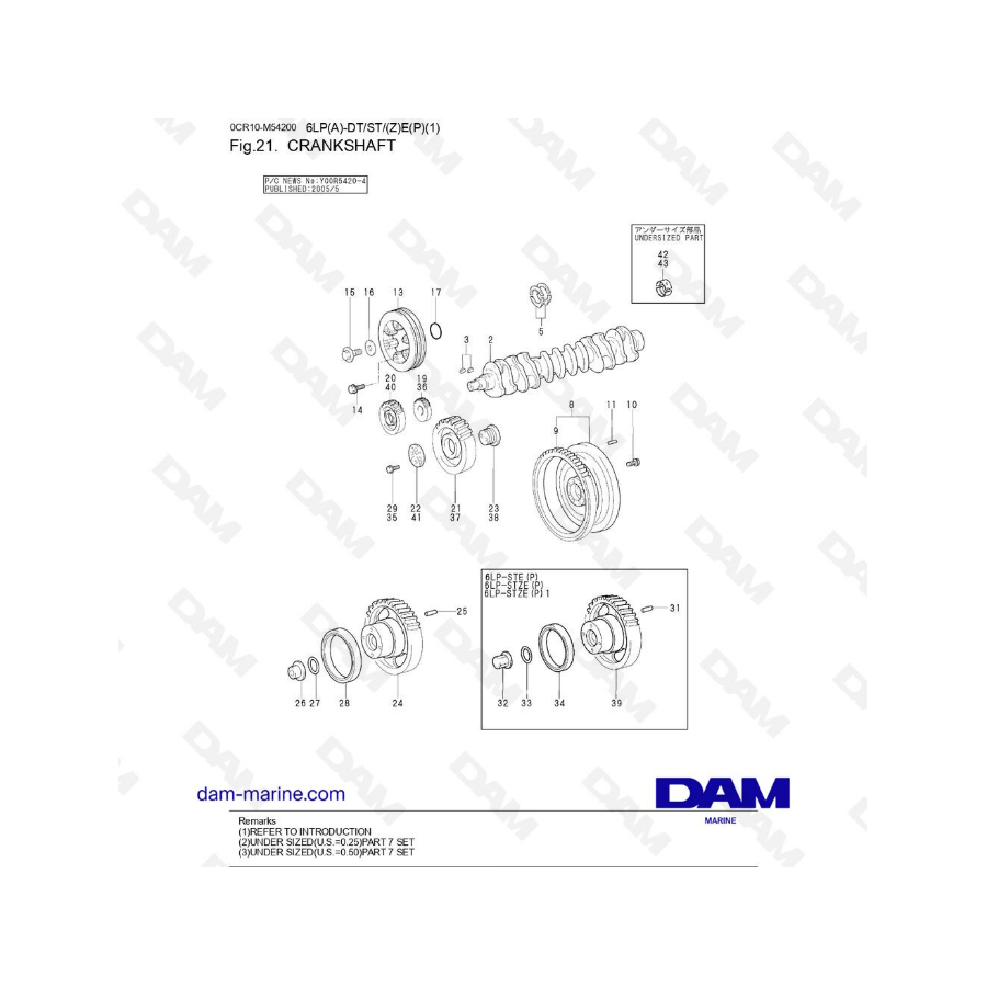 Yanmar 6LP-DTE - CRANKSHAFT Yanmar 6LP-DTE - CRANKSHAFT