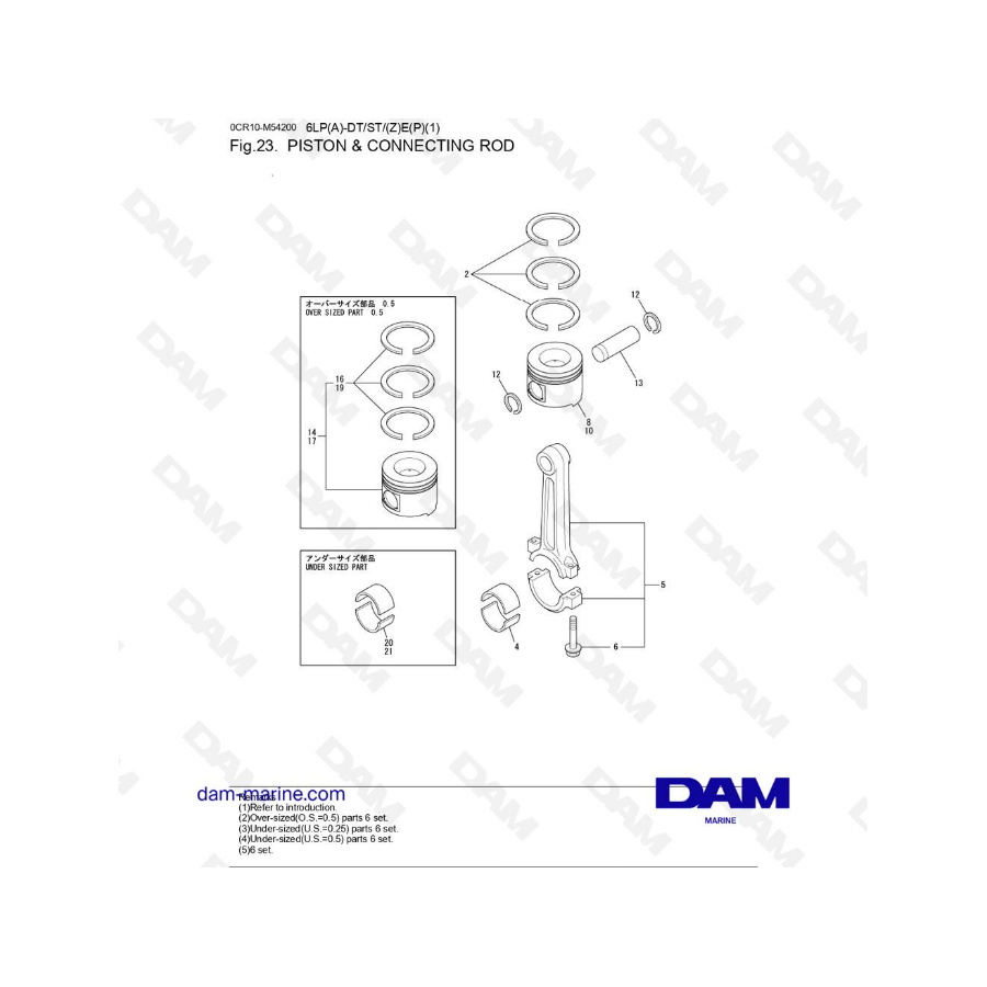 Yanmar 6LP-DT - PISTÓN Y BIELA