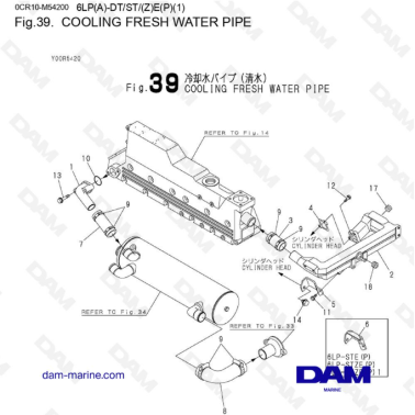 Yanmar 6LP-DTE - COOLING FRESH WATER PIPE
