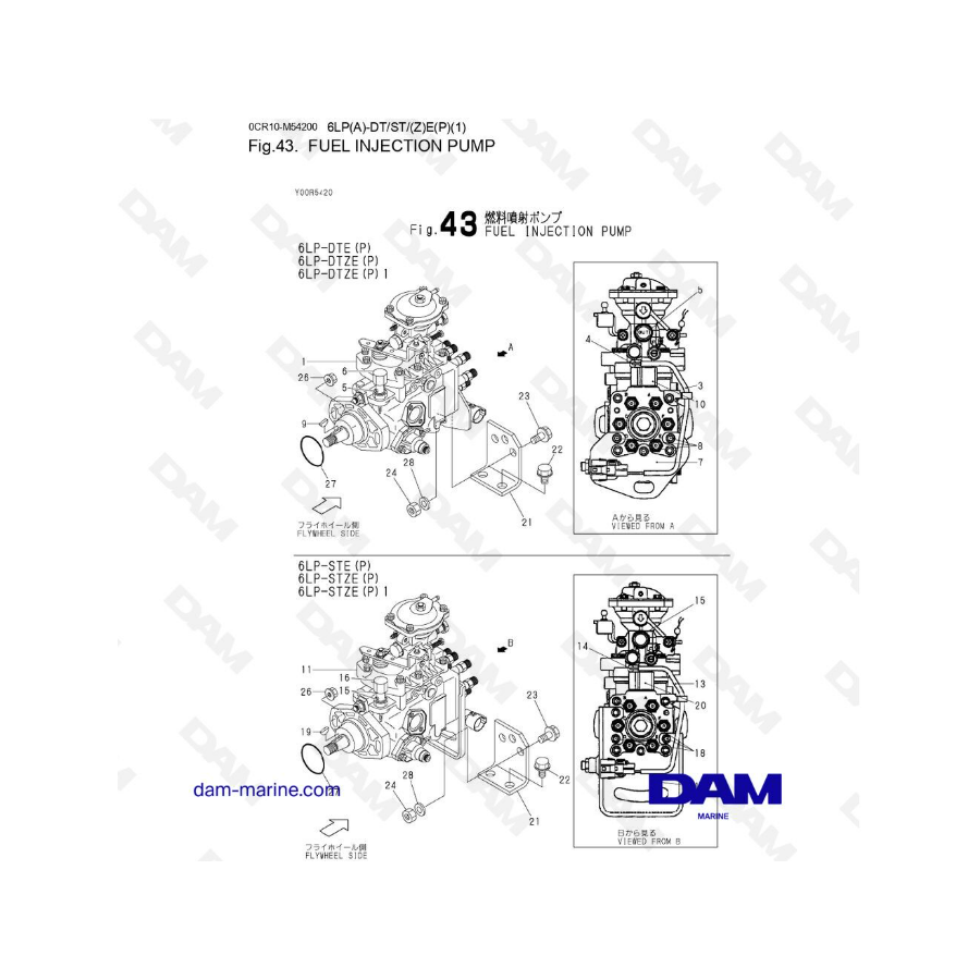 Yanmar 6LP-DTE - FUEL INJECTION PUMP