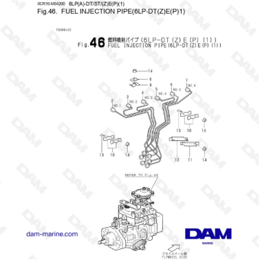 Yanmar 6LP-DTE - FUEL INJECTION PIPE