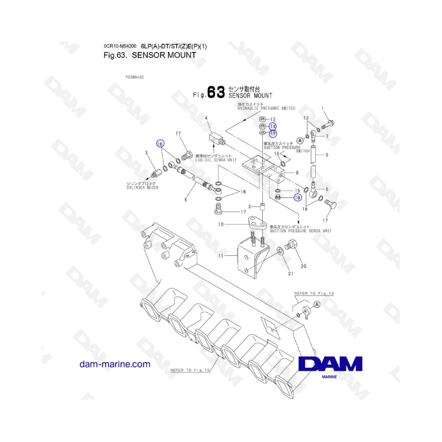 Yanmar 6LP-DTE - SOPORTE DEL SENSOR
