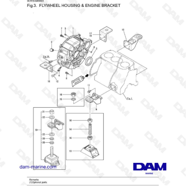 Yanmar 6LYA-STE - FLYWHEEL HOUSING & ENGINE BRACKET