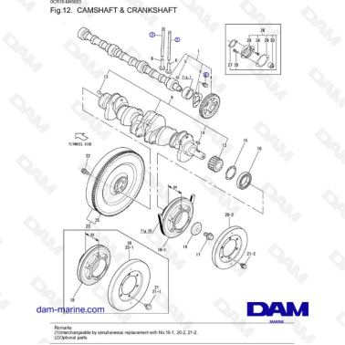 Yanmar 6LYA-STE - CAMSHAFT & CRANKSHAFT