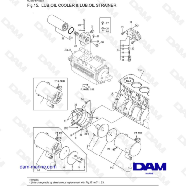 Yanmar 6LYA-STE - LUB. OIL COOLER