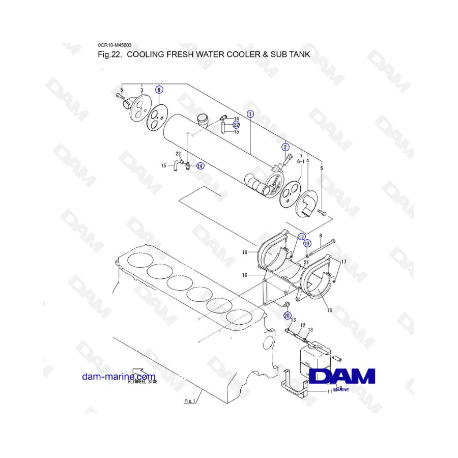 Yanmar 6LYA-STE - ENFRIADOR DE AGUA DULCE Y SUBTANQUE