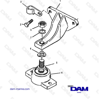 VUE ECLATEE - MERCRUISER 4.3L (GEN 2) GM262 V6 - 1996 - ENGINE MOUNTING PARTS