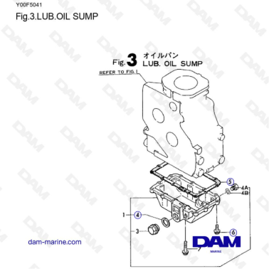 Yanmar 1GM10 - LUB. OIL SUMP