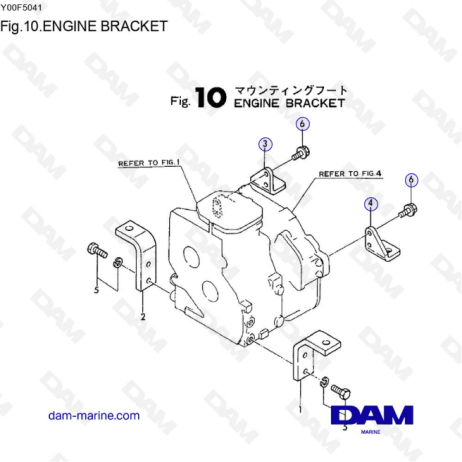 Yanmar 1GM10 - ENGINE BRACKET