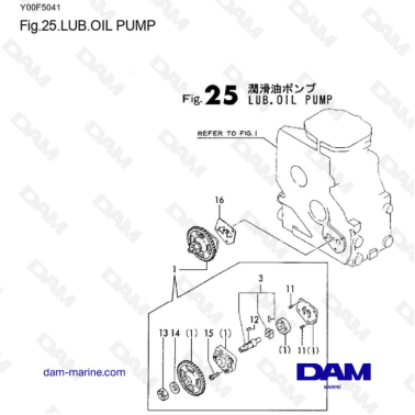 Yanmar 1GM10 - LUB OIL PUMP