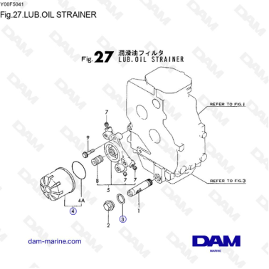 Yanmar 1GM10 - LUB. COLADOR...