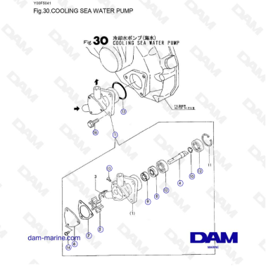 Yanmar 1GM10 - COOLING SEA WATER PUMP