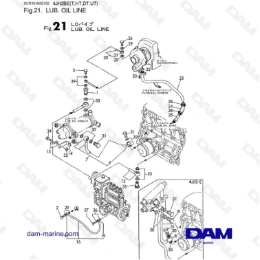 Yanmar 4JH2 - LUB. OIL LINE