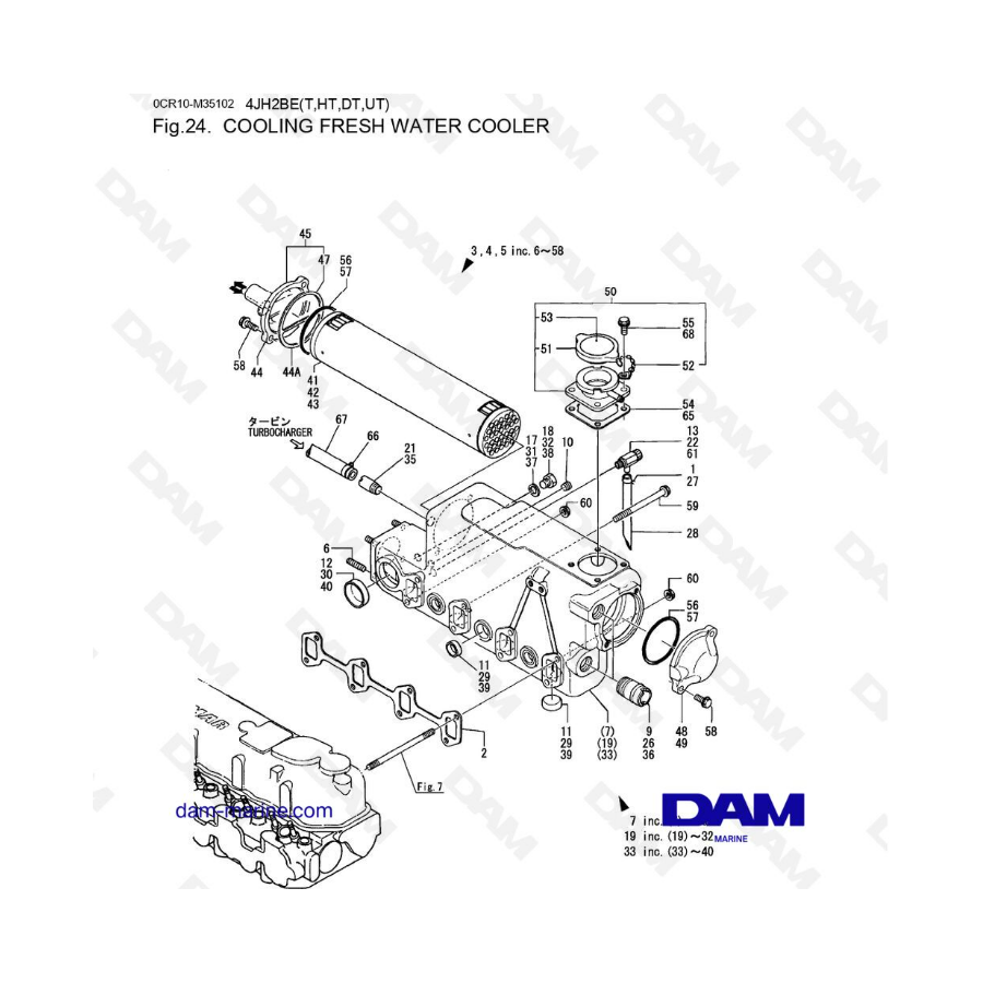 Yanmar 4JH2 - ENFRIADOR DE AGUA DULCE