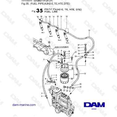 Yanmar 4JH2-E - FUEL PIPE