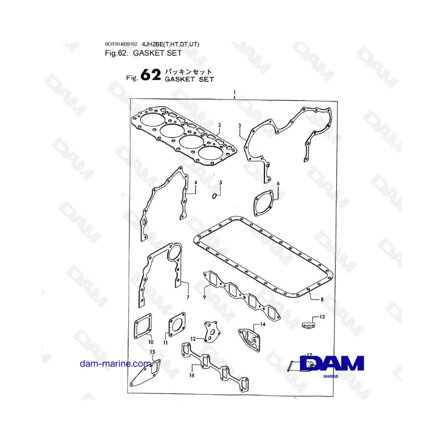 Yanmar 4JH2 - KIT DE JOINT