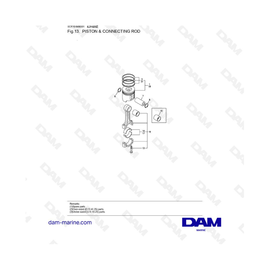 Yanmar 4JH4-AE - PISTON & CONNECTING ROD