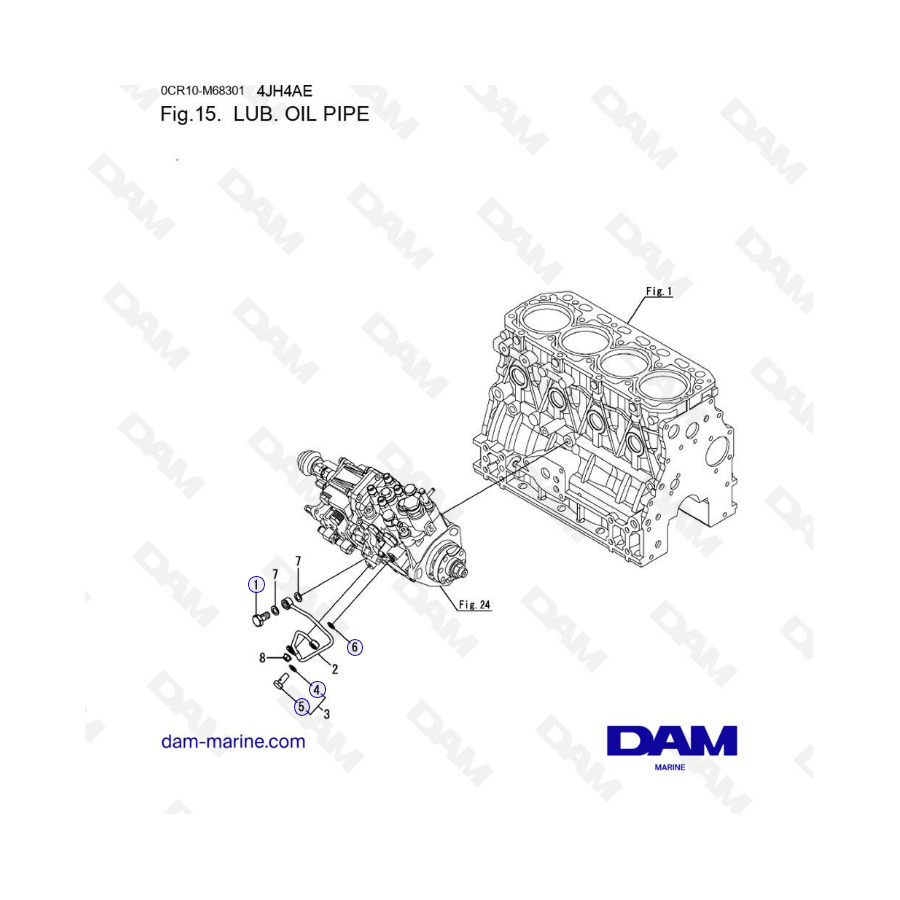 Yanmar 4JH4-AE - LUB. OIL PIPE