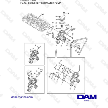 Yanmar 4JH4-AE - COOLING FRESH WATER PUMP