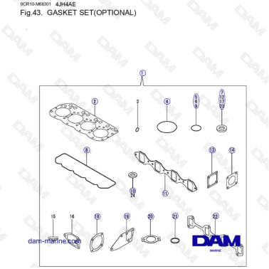 Yanmar 4JH4-AE - JUEGO DE...