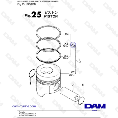 Yanmar 4JHE - PISTON