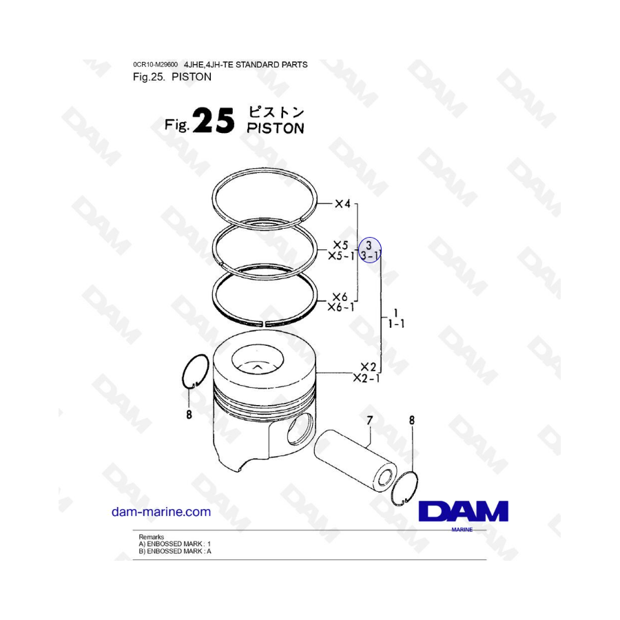 Yanmar 4JHE - PISTON