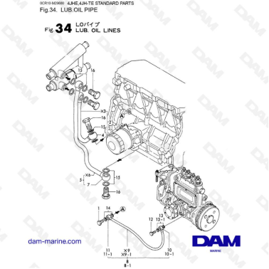 Yanmar 4JHE - LUB. OIL PIPE
