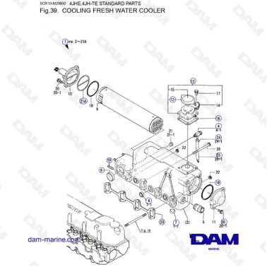 Yanmar 4JHE - COOLING FRESH WATER COOLER
