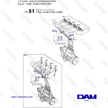 Yanmar 4JHE - FUEL INJECTION LINES