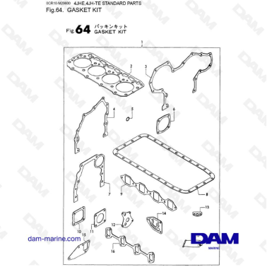 Yanmar 4JHE - KIT DE JOINTS